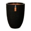 Capi Nature Rib NL Vaas Elegant Laag Zwart - 40x30cm
