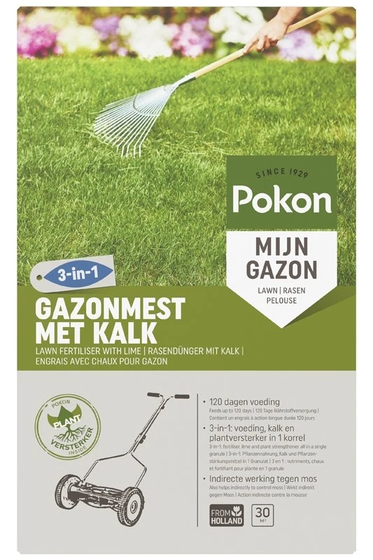 Pokon Gazonmest Met Kalk 2kg Voor 30m² 1 Pokon Gazonmest Met Kalk 2kg Voor 30m²