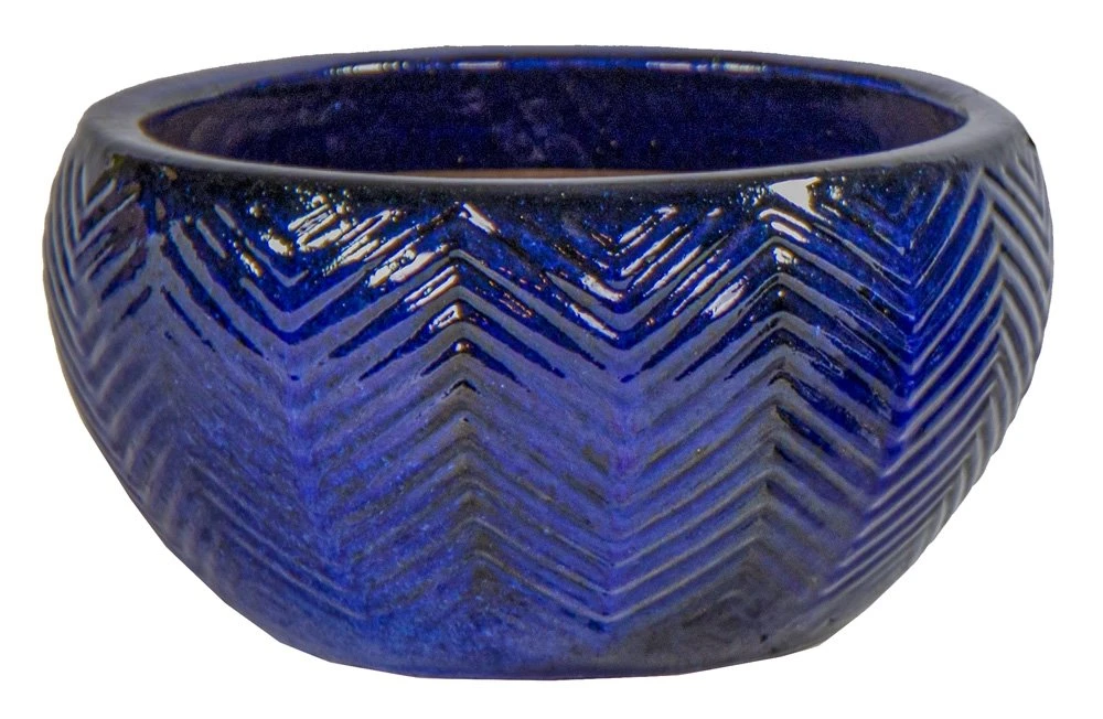 Portly Bowl Fishbone Falling Blue - Ø 29 X H 15,5 Cm 1 Portly Bowl Fishbone Falling Blue - Ø 29 X H 15,5 Cm