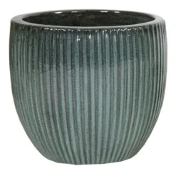 Portly Egg Rib Moss Green - Ø 28 X H 25 Cm