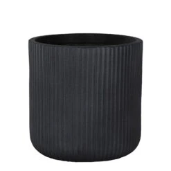 Pot Stripes Washed Black - D 24 X H 24 Cm